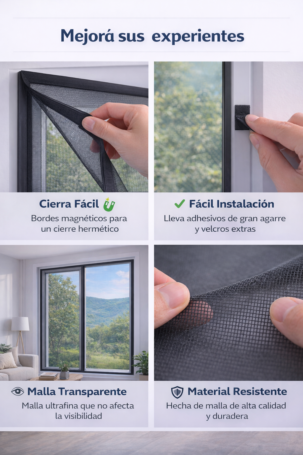 Mosquitera Ventana Negra – Fácil instalación