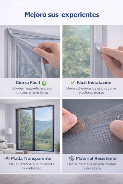 Mosquitera Ventana Gris - diseño elegante